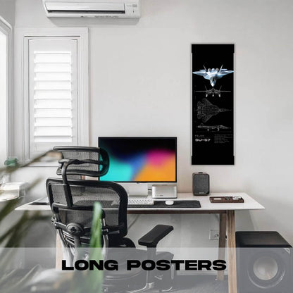 Su 57 Blueprint 2 - Long Poster