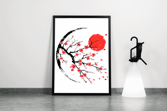 Zen Red Moon Flowers