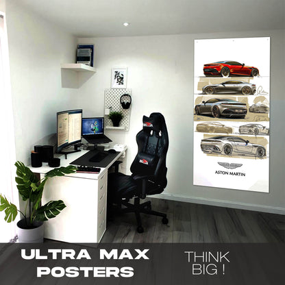 Aston Martin Drawing- Ultra Max Poster