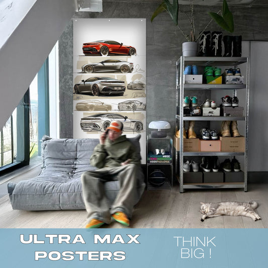 Aston Martin Drawing- Ultra Max Poster